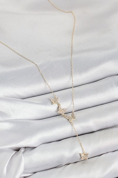 Skygo Brass Zircon Stone Butterfly Model Gold Color Women's Necklace - Tj-Bko10414