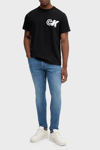 Calvin Klein Logo Printed Cotton Relaxed Fit Crew Neck t Shirt Lv04Rc835Gub1 Men's t Shirt Lv04