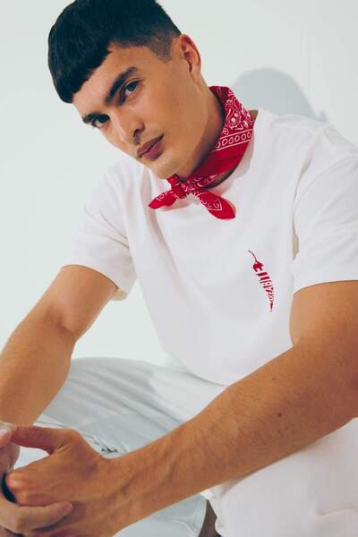 DeFacto 100% Cotton Boxy Fit Crew Neck Back Printed Short Sleeve T-Shirt F8568Ax25Hs