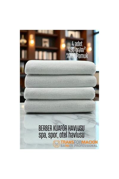 Skygo Modacar Hairdresser Barber Towel 4 Pcs Cotton Barber Towel 50X90 White