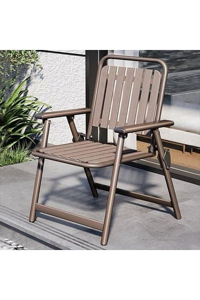 VERANDA Folding plastic lounge chair - durable metal frame