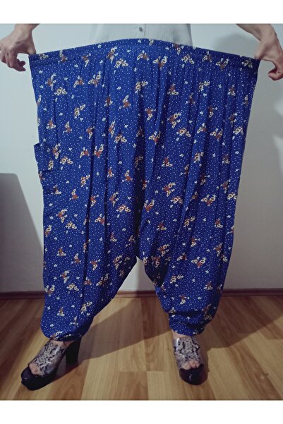 hoaryage Viskon Basma Kumaş Çiçek Desenli Cepli Şalvar %100 Pamuk 36-50BEDEN