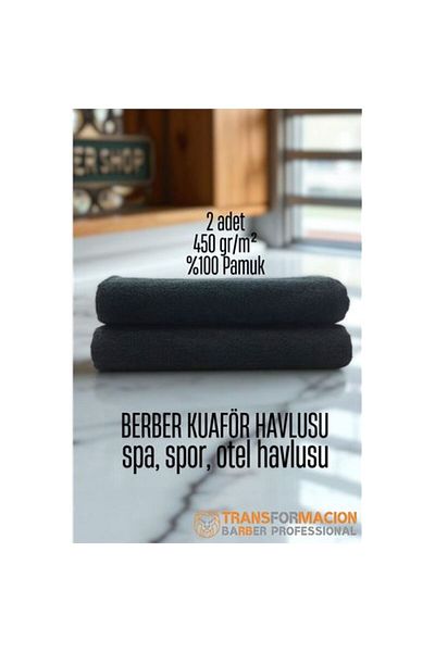 Skygo Modacar Hairdresser Barber Towel 2 Pcs Cotton Barber Towel 50X90 Black
