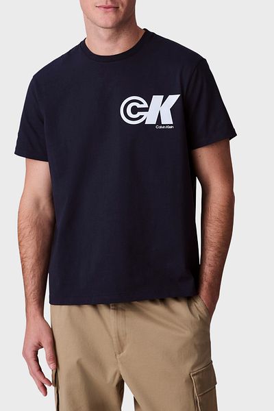 Calvin Klein Logo Printed Cotton Relaxed Fit Crew Neck t Shirt Lv04Rc835Gcef Men's t Shirt Lv04