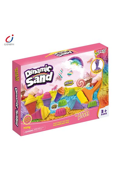 CJ Eco Friendly Diy Magic Sand Toy Educational Play Ice Cream Moldable Diy Sensory Toy
