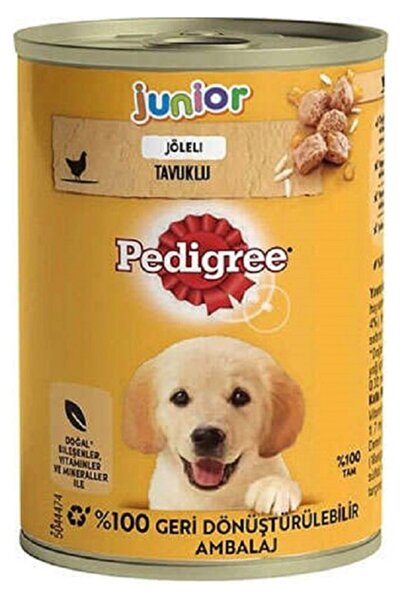 Pedigree Junior Tavuklu Jöleli Yavru Köpek Konservesi 400 gr x 12 Adet