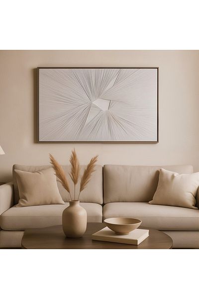 Vi Markets Canvas Painting - Abstract Design - Light Grey