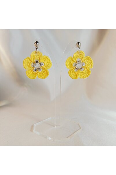 Crystal Atelier Trend Handmade Knitted Flower Earrings–Gift, Vintage, Minimal, Colorful, Bohemian Summer Style, Festival, Boho