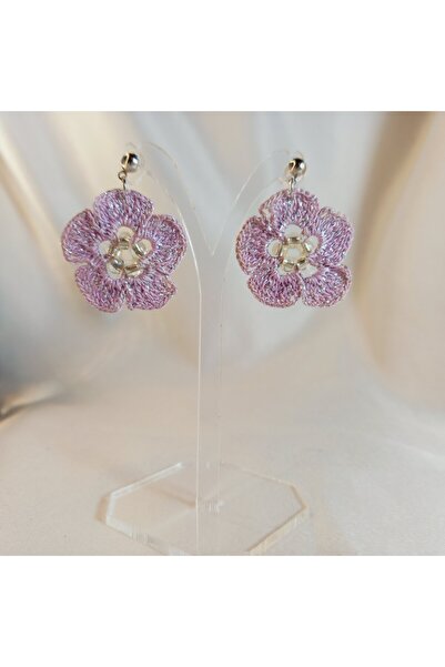 Crystal Atelier Hand Knitted Flower Earrings–Lightweight, Colorful, Suitable for Summer Combinations, Handmade, Gift Accessory, Boho, Chic