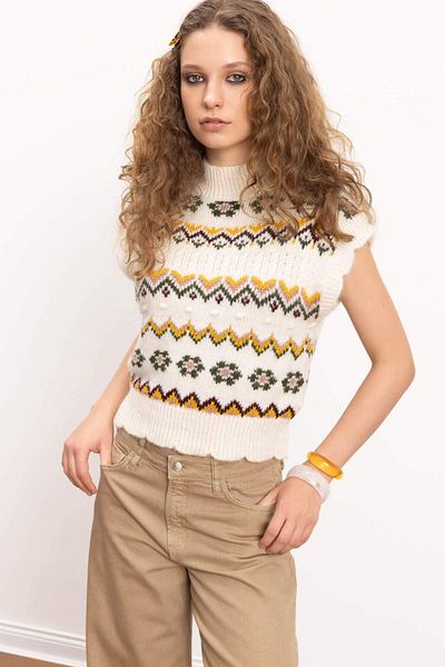 DeFacto Coool Oversize Wide Fit Half Turtleneck Sweater Sweater E2004Ax24Cw