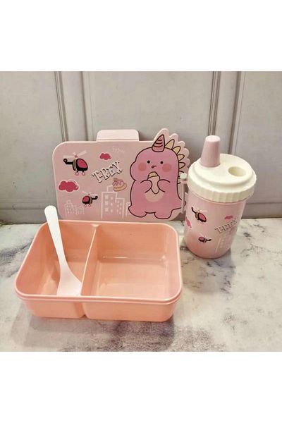 Generic Lunch box and accessories: water bottle and spoon