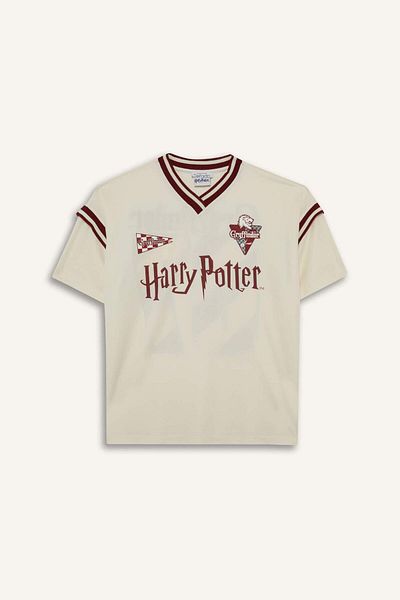 DeFacto Coool Harry Potter Oversize Wide Fit V-Neck Short Sleeve T-Shirt F9184Ax25Au