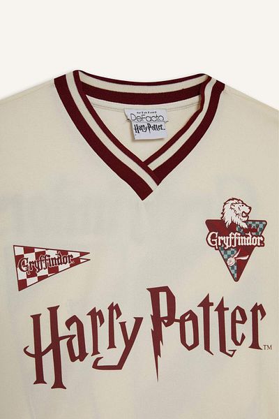 DeFacto Coool Harry Potter Oversize Wide Fit V-Neck Short Sleeve T-Shirt F9184Ax25Au
