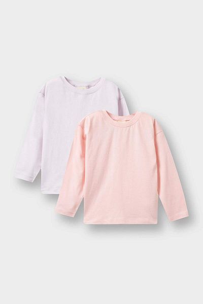 DeFacto Baby Girl Regular Fit Crew Neck 2 Pack Long Sleeve T-Shirt F7151A525Au
