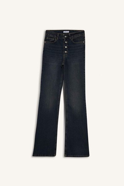 DeFacto Mia Flare Fit Pantaloni lungi din denim lavabili cu talie normală F5536AX25AU
