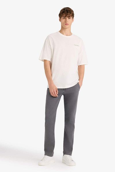 DeFacto Boxy Fit Crew Neck Back Printed Short Sleeve T-Shirt F8566Ax25Hs