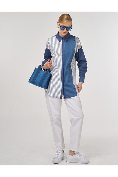 KYR Button Detailed Cotton Tunic Indigo