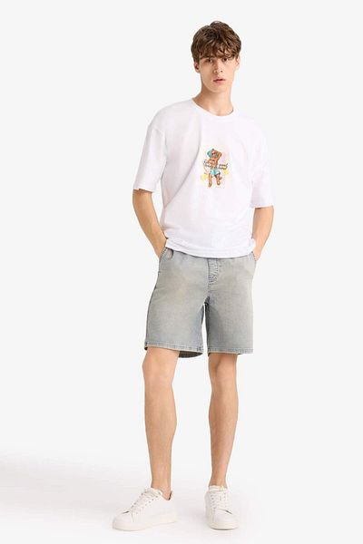 DeFacto Boxy Fit Crew Neck Printed Short Sleeve T-Shirt F4534Ax25Hs
