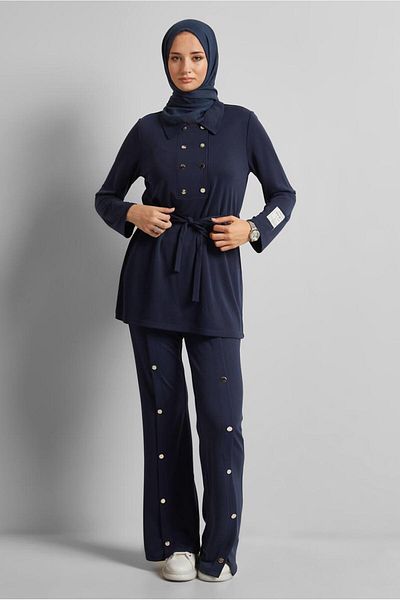 Alvina Belted Pants Tracksuit Set 45440