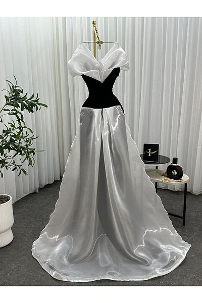 MEZON FASHION Ruffled bodice evening dress
