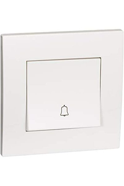 Schneider Electric KB31BPB Vivace White - مفتاح جرس باب قابل للسحب - مع رمز الجرس - عصابة واحدة 2