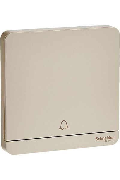 Schneider Electric E8331BPL1_WG AvatarOn Gold - مفتاح جرس باب قابل للسحب - مع رمز الجرس - 1 جرام