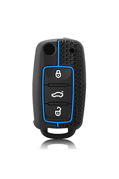 Choice غطاء مفتاح سيارة سيليكون أزرق أنيق لسيارات فولكس فاجن بولو، تيجوان، با...