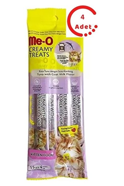 me-o ‎Me-O Creamy Treats Kitten Ton Balığı ve Kedi Sütlü Yavru Kedi Ödülü 4 x...