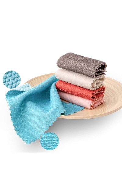 Ekostem Microfiber Wire Kitchen Cleaning Cloth - Double Sided Cloth - Tough Dirt Carpet Sofa Scrubbing 30*30 cm (3 Pieces)