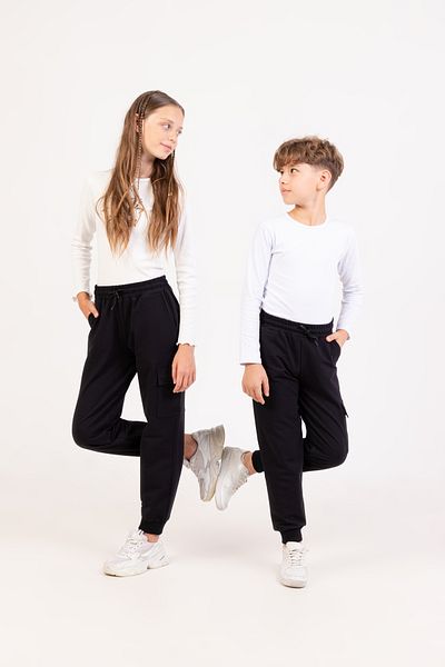 Nickel Unisex Children's School Track Pants with Cargo Pockets