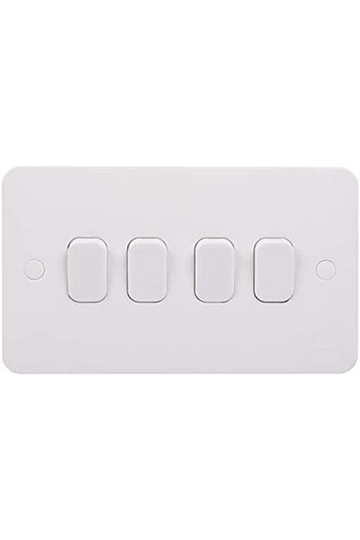 Schneider Electric مفتاح سلس ذو 4 مجموعات و2 اتجاهين و10 محاور، أبيض