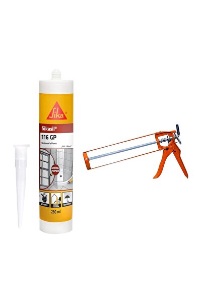 Duravel مانع تسرب سيليكوني عالمي من سيكا سيكاسيل 116-GP ومسدس - 280 مل، معالج بالأسيتوكسي متعدد الأغراض