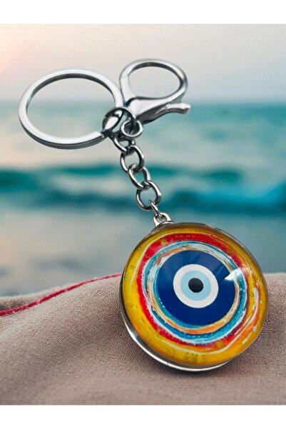 GALATA GIFT سلسلة مفاتيح معدنية مستديرة، حلقة مفاتيح مطلية بالإيبوكسي، قطر 3 ...