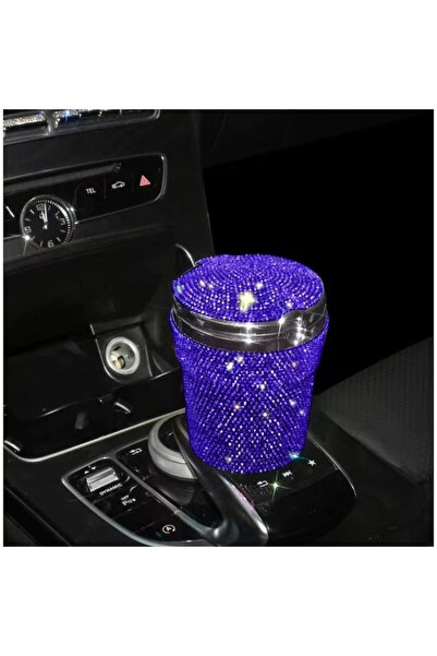 OEM Scrumiera pentru masina, cu led, Albastru, portabila, metal