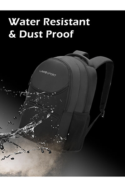 Lavie Sport 29L Atlas Backpack | 19 inches | Laptop Compatiable | Raincover | (Black/Grey)
