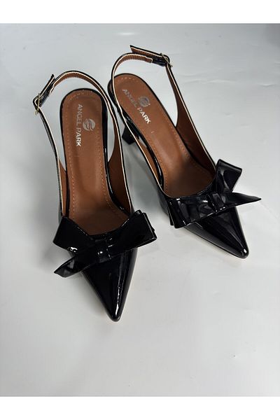 eformoda by emre yılmaz Women's Pointed Toe Bow Comfortable Classic Heeled Shoes Heel 7 cm Gm01