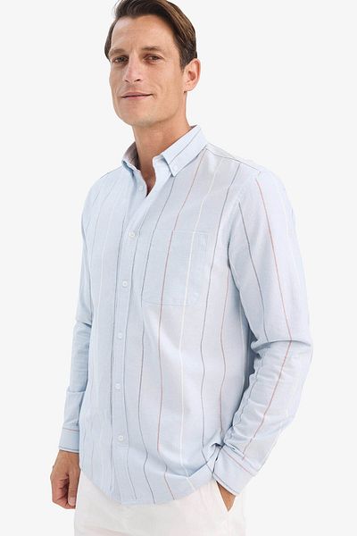 DeFacto Blue Men's Shirt E7892Ax/Be723