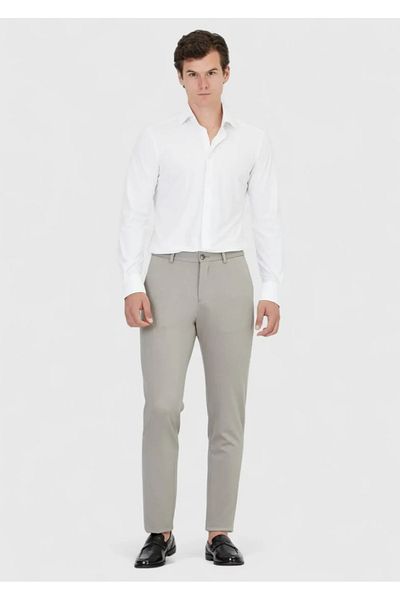 Ramsey Gray Plain Knitted Jogging Fit Casual Trousers