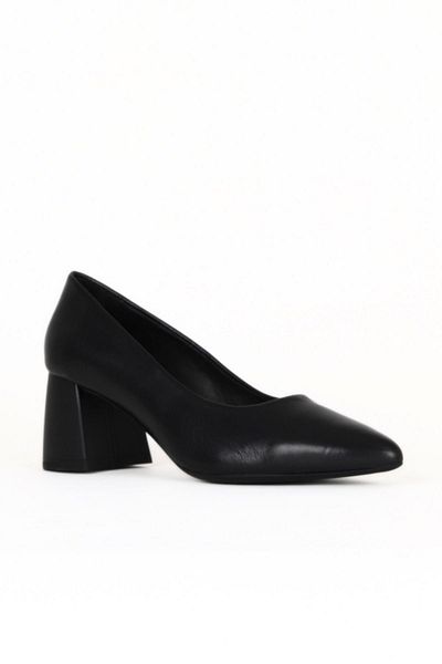 Bueno Shoes Black Leather Women's Heeled Shoes 01We5801