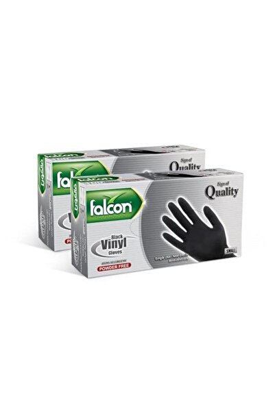 Generic قفازات فينيل من فالكون - سوداء خالية من البارود، حجم صغير (عبوتين × 1...