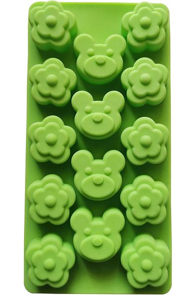 Generic 14-Cavity Silicone Chocolate Mold – Teddy Bear & Flower Shapes