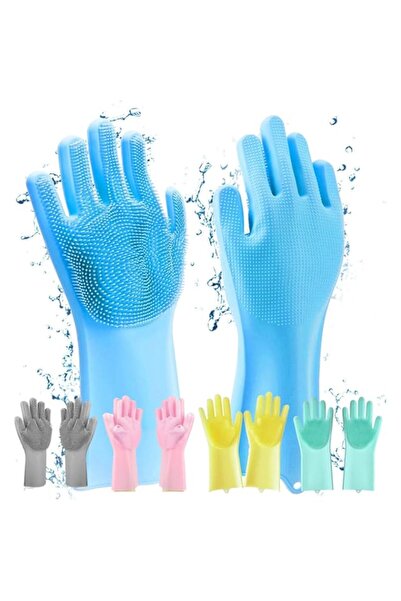 Generic قفازات HUSB® السحرية المصنوعة من السيليكون لغسل الأطباق، قفازات تنظيف...