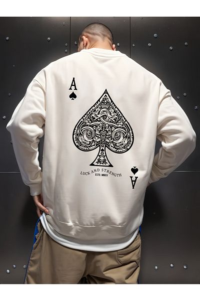 uyguntarz Unisex Maca Breast Printed Oversize Sweatshirt