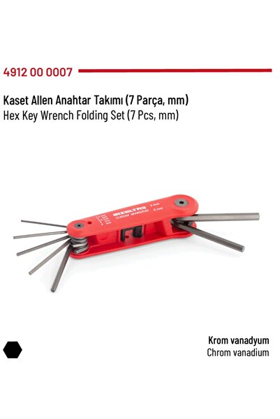 İzeltaş Cassette Allen Key Set 7 Pieces (1.5-6mm)