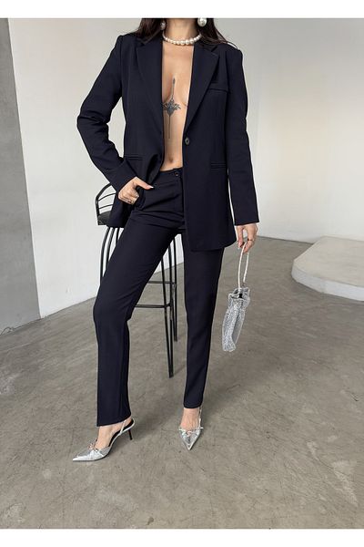 Moda İkra Women Blazer Jacket Pants Suit
