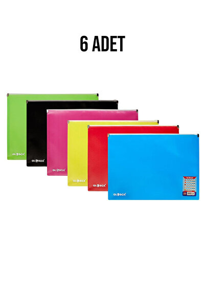 Globox Папка на блискавці A4, 6 штук, різні кольори