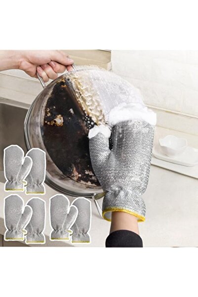 Generic 3 أزواج من قفازات غسيل الأطباق السلكية متعددة الأغراض - قطعة قماش تنظ...