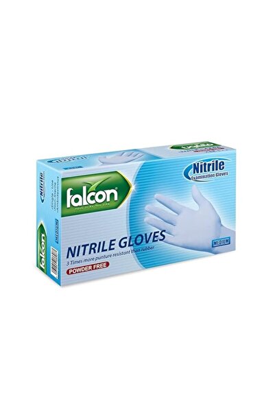 Generic قفازات فالكون النتريل - زرقاء خالية من البودرة (متوسطة) - 100 قطعة