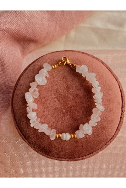 Gigi Pembe Kuvars inci detaylı bileklik