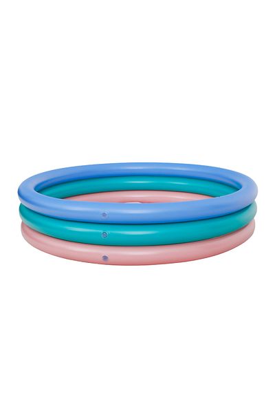Fab N Funky Inflatable Pool Durable, Smiley Theme, Splashing Experience, Colourful - Multicolour